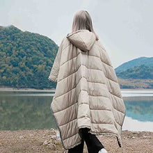 Load image into Gallery viewer, JTYX Wearable Hooded Blanket Camping Sleeping Bag Winter Outdoor Cloak Cape, Extreme Weather Warm/Waterproof/Windproof Hooded Blanket