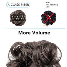 Load image into Gallery viewer, MEIRIYFA Hair Bun Scrunchy Scrunchie Hair Extensions Curly Wavy Updo Hair Messy Hair Bun Extensions Donut Hair Chignons Hair Piece (Brown)