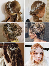 Load image into Gallery viewer, SWEETV Rhinestone Silver Wedding Headband Pearl Hair Vine Bohemian Headpiece for Brides- Bridal Hair Accessories