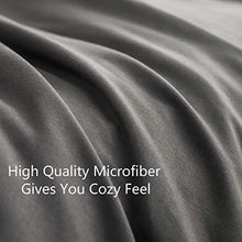 Load image into Gallery viewer, MOHAP Duvet Cover Set 3 PCS Double Plain Brushed Microfiber Bedding Duvet Cover with Pillowcases Dark Grey+Light Grey