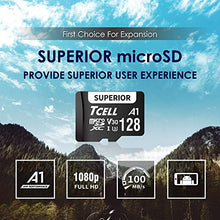 Load image into Gallery viewer, TCELL Superior 128GB microSDXC Memory Card with Adapter - A1, UHS-I U3, V30, 4K, Micro SD Card, Read speeds up to 100 MB/s, Full HD & 4K UHD Microsd