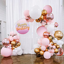 Load image into Gallery viewer, Thinbal Balloon Garland Arch Kit, 98pcs Rose Gold Balloon Arch kit, Rose Gold,Gold Metallic balloons Pink White Latex Balloons for Girls Womens Birthday Baby Shower Wedding Bridal Party Decorations
