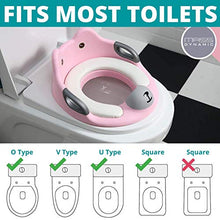 Load image into Gallery viewer, Toddler Toilet Seat - Potty Training Seat for Kids - Non Slip Loo Trainer with Anti-Splash Guard - Unisex Toilet Assistant Ring with Handles and Backrest for Extra Security (Pink)