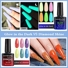 Load image into Gallery viewer, Lavender Violets 42 Pieces Gel Nail Polish Set with Glossy & Matte & Diamond & Glow in the Dark Top Coat and Base Coat - Fall and Winter Colors White Pink Red Blue Soak-off UV LED Gel Shades C952