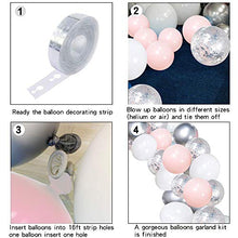 Load image into Gallery viewer, Balloon Arch Kit Pink Rose White Silver Balloons Garland Kit 100pcs Helium Confetti Metallic Balloons Arch Set with 16ft Tape Strip & Dot Glue for Girl Wedding Birthday Baby Shower Party Decorations