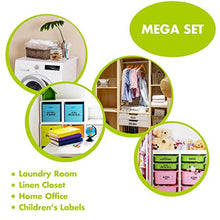Load image into Gallery viewer, Hebayy 242 Pcs Laundry Room Organization Labels Printed Customizable Water Resistant Stickers with Perforation Line in Various Sizes for Bathroom Laundry Closet Farmhouse Containers Bins