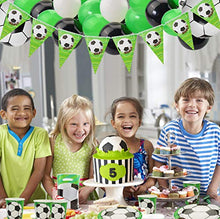 Load image into Gallery viewer, PIXHOTUL Football Party Supplies - Sports Theme Party Pack Decorations for Kid's Birthday Including Plates, Cups, Napkins, Invitation Cards, Tablecloth, Banner, Gift Bags and Balloons, Serves 12