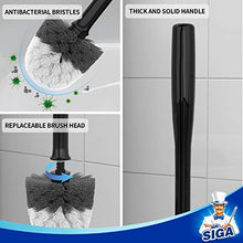 Load image into Gallery viewer, MR.SIGA Toilet Bowl Brush and Holder, Premium Quality, with Solid Handle and Durable Bristles for Bathroom Cleaning, Black, 1 Pack
