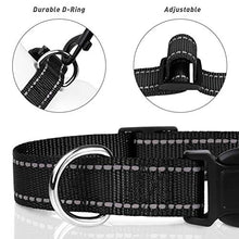 Load image into Gallery viewer, TagMe Reflective Nylon Dog Collars, Adjustable Classic Dog Collar with Quick Release Buckle for Small Dogs, Black, 2.0 cm Width