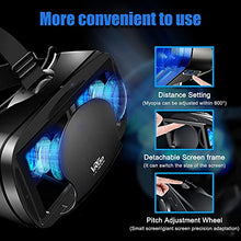 Load image into Gallery viewer, VR Headsets With Remote Controller 3D Glasses Virtual Reality Headset For VR Games & 3D Movies,Eye Care System For IOS And Android Smartphones (Black)