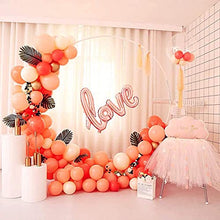 Load image into Gallery viewer, Coral Red Peach Gold Balloon Garland Arch Kit Paste Pink orange Balloons, Gold Metallic Balloons With 16ft Balloon Strip Tape, Balloon dots, Balloon Ribbon for Birthdays, Baby Showers, Weddings, Party