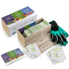 Load image into Gallery viewer, Grow Your Own Seed Box by Garden Pack - 100 Varieties of Flower, Herb, Vegetable Seeds - Gardening Gifts for Women