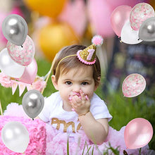 Load image into Gallery viewer, YELYAN 60PCS Balloons Set, 12 Inches Shiny Pink & White Confetti Balloons, White Pink Latex Balloons Silver Metallic Balloons Helium Balloons for Wedding Birthday Party Decoration