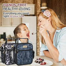 Load image into Gallery viewer, Insulated Cute Lunch Bag Cooler Bag Portable Carrying Lunch Box Bag with Front Pocket and Removable Adjuatable Shoulder Strap for Boys Girls Women Men to School Office Outdoor (Black Camouflage)