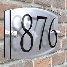Load image into Gallery viewer, Acrylic & Aluminium Modern House Sign door Number | Genuine Perspex! | UV Printed | Full fixtures and fittings | FREE UK POSTAGE - EMA5-28B-S