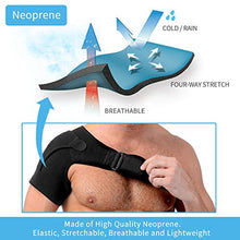 Load image into Gallery viewer, Anoopsyche Adjustable Shoulder Brace for Right and Left, Neoprene Rotator Cuff Support Compatible with Hot/Cold Pad, Dislocated AC Joint, Frozen Shoulder, Sprain, Soreness, Tendinitis
