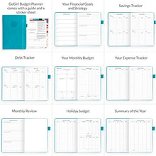Load image into Gallery viewer, GoGirl Budget Planner – Monthly Financial Planner Organizer Budget Book. Expense Tracker Notebook Journal to Control Your Money. Undated – Start Any Time, 13.5x19cm, Lasts 1 Year – Turquoise