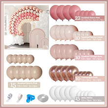 Load image into Gallery viewer, Pink Balloon Arch Kit Girls, Matte Balloon Garland, Pink Blush Rose White Double-Stuffed Party Decoration for Retro Boho Birthday Party, Wedding, Baby Shower, Bridal Shower, Hen Party, Anniversary