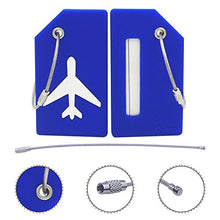 Load image into Gallery viewer, Silicone Luggage Tag with Name ID Card Perfect to Quickly Spot Luggage Suitcase by CPACC (Blue 5 Pack Tags)