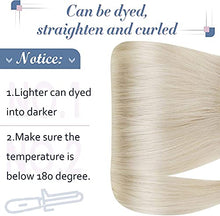 Load image into Gallery viewer, Hetto Human Hair Ponytail White Blonde Wrap Around Ponytail Hair Extensions Real Remy Ponytail Hair Extensions Straight #60 Blonde 70g 12 Inch