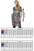 Load image into Gallery viewer, Roman Originals Women Animal Print Dress with Pockets Ladies Leopard Tunic Shift Jersey Stretchy Slouch Office Smock Smart Loose Cocoon Oversized Fit Party Casual V Neck UK - Red & Black - Size 20