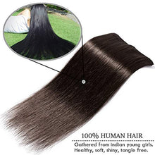 Load image into Gallery viewer, Hair Extension Real Human Hair Clip in #02 Dark Brown - 100% Remy Natural Hair Extensions 8 Pcs Full Head Thin Thickness 12 inch 55g