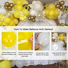 Load image into Gallery viewer, Yellow Balloons Arch Garland Kit, Pastel Yellow Balloons Macaron Yellow Grey Balloons Yellow White Balloons Artificial Sunflower Vine Metallic Gold Balloons Gold Confetti Balloons