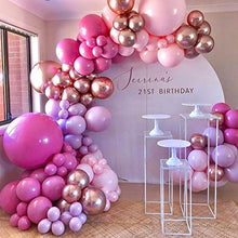 Load image into Gallery viewer, Pink and Rose Gold Balloon Arch,126Pcs Pink Balloons Garland Kit with 4D Rose Gold Balloon,Pink Purple Latex Balloons for Girls Birthday Party Baby Shower Wedding Decorations