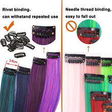 Load image into Gallery viewer, ColorfulPanda 20Pcs Ombre Colour Clip in Hair Extensions for Womens Kids Rainbow Straight Hair Extension Multi-Colors Party Highlights Synthetic Hairpieces(20 Inches)