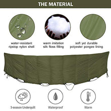 Load image into Gallery viewer, Hammock Underquilt, Camping Quilt Blanket Sleeping Bag, Portable Ultralight Windproof Warm Cotton Hammocks Mat, Keep Warmer for Hiking Backpacking Travel Beach Yard Winter Outdoor Activities Gear