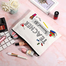 Load image into Gallery viewer, Teacher Appreciation Gifts Teacher Survival kit Teacher Supplies for Classroom Makeup Pouch Cosmetic Bag Travel Toiletry Case Pencil Bag for Preschool High School Teacher Gifts Makeup Bag for Women