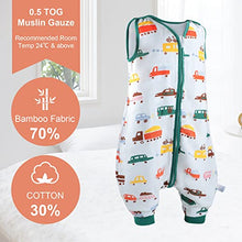 Load image into Gallery viewer, MOEMOE BABY Sleeping Bag with Legs Summer Sleeping Bag with Feet Muslin Toddler Sleep Bag 0.5 Tog Baby Sleeveless Wearable Blanket for Girls Boys 9 Months -5 Years