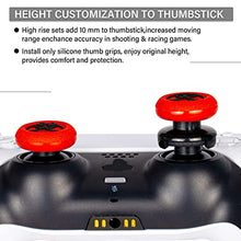 Load image into Gallery viewer, Playrealm FPS Thumbstick Extender & 3D Texture Rubber Silicone Grip Cover 2 Sets for PS5 Dualsenese & PS4 Controller (BioH Red)