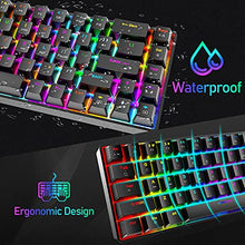 Load image into Gallery viewer, 60% Mechanical Gaming Keyboard Compact Type C Wired 68 Keys LED Backlit USB Waterproof Keyboard 18 Chroma RGB Backlight Full Anti-ghosting Keys Compatible With PS4/PS5/Xbox/PC(Black/Blue switch)