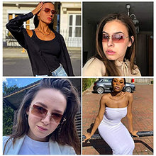 Load image into Gallery viewer, FANTESI 3 Pcs Square Rimless Sunglasses Fashion Frameless Glasses Eyewear Rectangle Transparent Glasses for Women Men (Random Color)