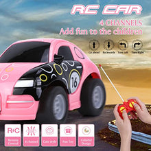 Load image into Gallery viewer, Pink Remote Control Car Girls Mini RC Car Toys for 2 3 4-6 Year Olds Kids My First Remote Control Cars with Light for Baby Birthday Gifts