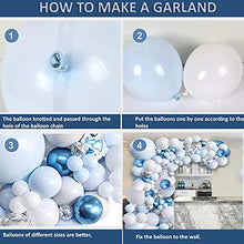 Load image into Gallery viewer, Blue Balloon Arch Garland Kit, 103pcs with Latex Blue Balloons, White Balloons Macaron Blue Silver Confetti Balloons for Birthday Decoration Graduation Wedding Baby Shower Balloons Party Supplies