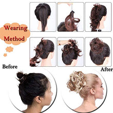 Load image into Gallery viewer, SEGO Bleach Blonde Long Scrunchie Scrunchy Updos Voluminous Hair Bun Synthetic Curly Messy Chignon Ponytail Hairpiece