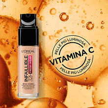 Load image into Gallery viewer, L'Oreal Paris Infallible 32H Fresh Wear Foundation 20 Ivory, Longwear, Weightless Feel, Transfer-Proof and Waterproof, Full Coverage Base with Vitamin C, SPF 25