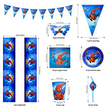 Load image into Gallery viewer, Ainvliya 62 Pcs Party Tableware Set Party Supplies Set Birthday Party Paper Plates Cups Napkins and Tablecloth Sets Kids Birthday Party Decorations for 10 Guests