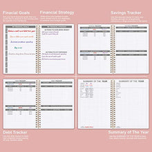 Load image into Gallery viewer, Budget Planner - Monthly Finance Organizer with Expense Tracker Notebook to Manage Your Money Effectively, Undated Finance Planner/Account Book, Start Anytime, 1 Year Use, A5, Rose