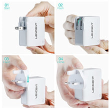 Load image into Gallery viewer, LENCENT USB Charger Plug, 4-Port USB Universal Travel Adaptor Plug, 22W/5V 4.4A Wall Charger with UK/USA/EU/AUS Worldwide Travel Charger Adapter for iPhone, iPad, Android, Tablets and More