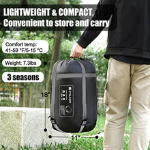 Load image into Gallery viewer, Double Sleeping Bag for Adults Camping, Extra Wide 2 Person Waterproof Cotton Flannel Sleeping Bag for 3-Season Warm & Cold Weather, Lightweight with Compact Bag for Hiking Backpacking