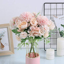 Load image into Gallery viewer, KIRIFLY Artificial Flowers, Fake Peony Silk Hydrangea Bouquet Decor Plastic Carnations Realistic Flower Arrangements Wedding Decoration Table Centerpieces 2 Packs (Light Pink)