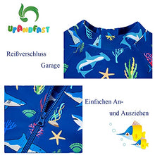 Load image into Gallery viewer, upandfast Baby Boys Swimsuit Long Sleeve One Piece Swimwear Zip Rash Guard Sun Protection (Blue Shark, 18-24 Months)