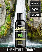 Load image into Gallery viewer, NatriGlo Anti Dandruff Tea Tree & Aloe Vera Shampoo - Sulfate & SLS Free for Itchy Scalp, Dry, Flaky Hair | Psoriasis & Eczema Care |Deep Cleansing Organic, Vegan, Cruelty Free | Women | Men |Teens