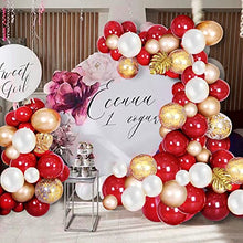 Load image into Gallery viewer, DUGEHO Balloon Arch Kit, 107 PCS Balloon Arch Garland Kit,Red and Gold Balloons ,Metal Balloons Decorations for Birthday Wedding Anniversary Party Graduation