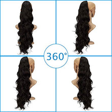 Load image into Gallery viewer, CULKET 24 Inch Ponytail Extensions for Women Synthetic Long Wavy Drawstring Ponytail Clip On Extension Body Wave Curly Ponytail Hairpiece for Women 2#
