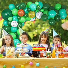 Load image into Gallery viewer, Balloons Garland Arch Kit Green, Jungle Party Balloon Garland Balloons Arch Kit with Safari Animal Print Balloon for Boys Dinosaur Safari Birthday Decorations Animal Wild Party Baby Shower Supplies