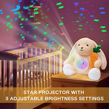 Load image into Gallery viewer, APUNOL Baby Sound White Noise Machine, Baby Sleep Soother Rechargeable Toddler Sleep Aid Night Light and Projector Stuffed Rabbit Toy, with 18 Soothing Sounds New Baby Gift, Gender Neutral
